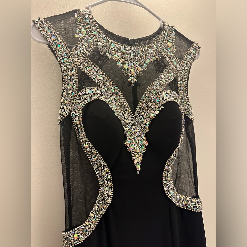 Long black short sleeve dress!